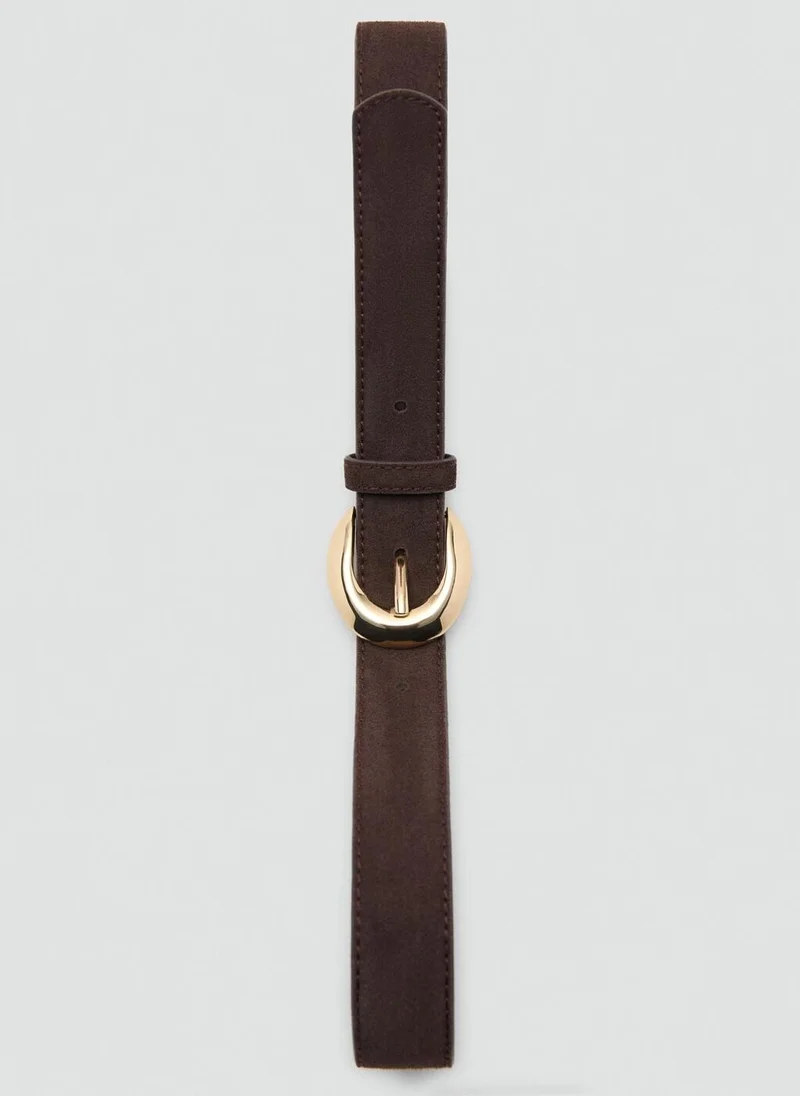 مانجو Leather belt with oval buckle